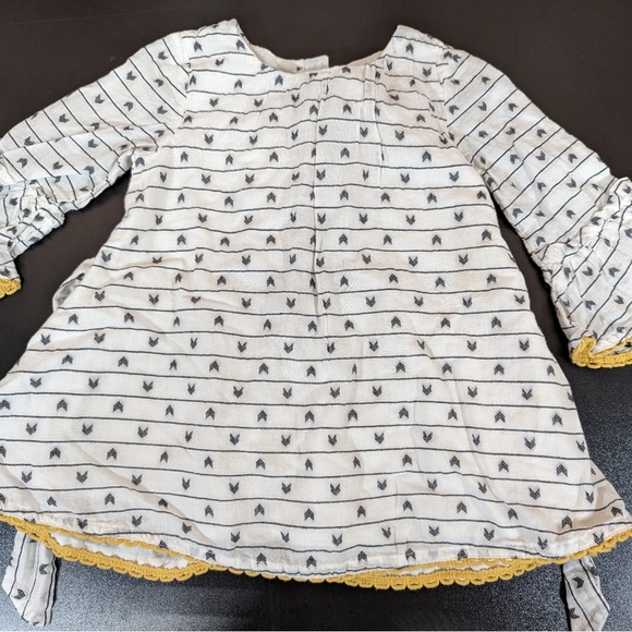 Girls Flare Sleeve Tunic size 3 T Max Studio Tie Back arrow print cotton boho - Picture 4 of 6